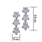 Plumeria - Hawaii National Flower Silver Post Earrings - DiveSilver Jewelry